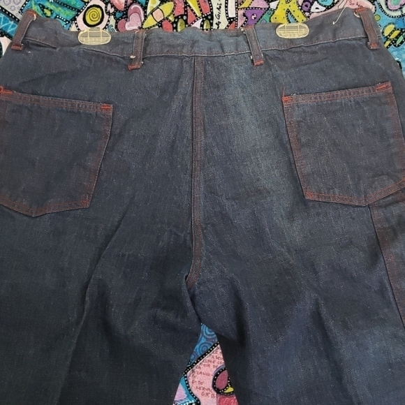 Vintage RAPPERS Jeans Like New 38x33 USA Made Painter Pocket High  Waist Flare - Picture 4 of 15